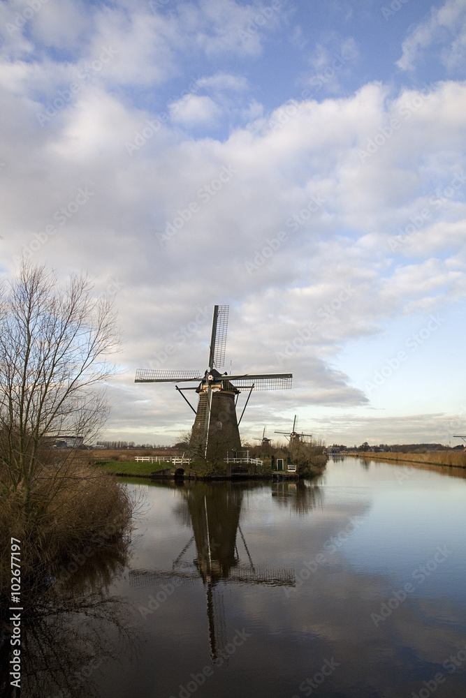 Dutch windmills, Unesco World Heritage Site Kinderdijk, South Holland, Netherlands