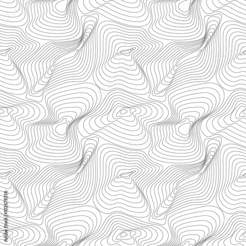 Seamless ripple pattern. Stylish curved lines background. Trendy cell structure vector texture.