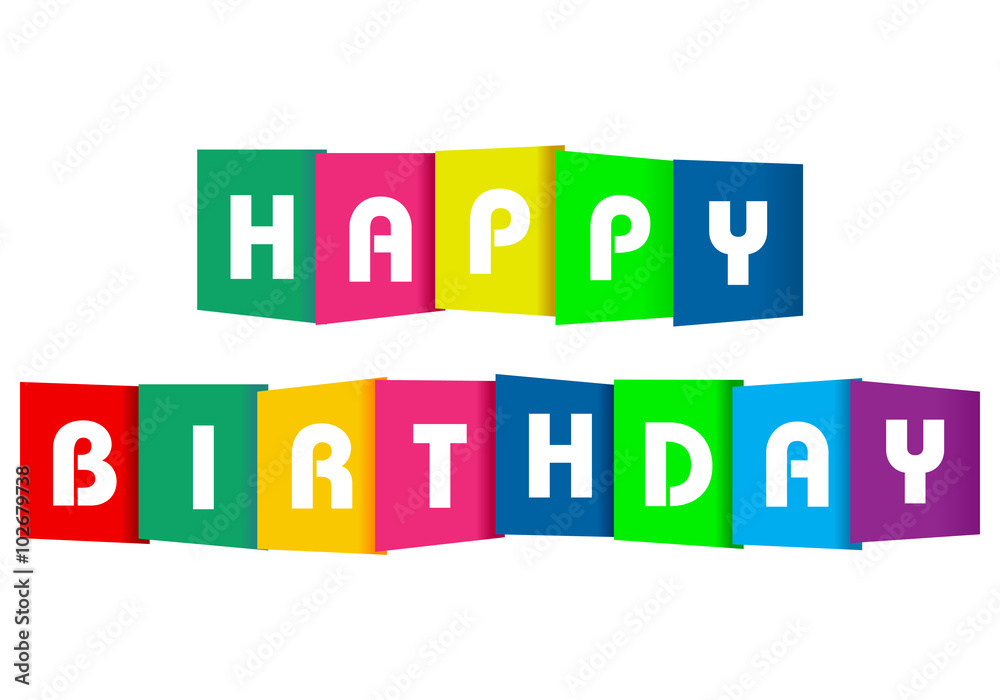 Happy birthday paper text