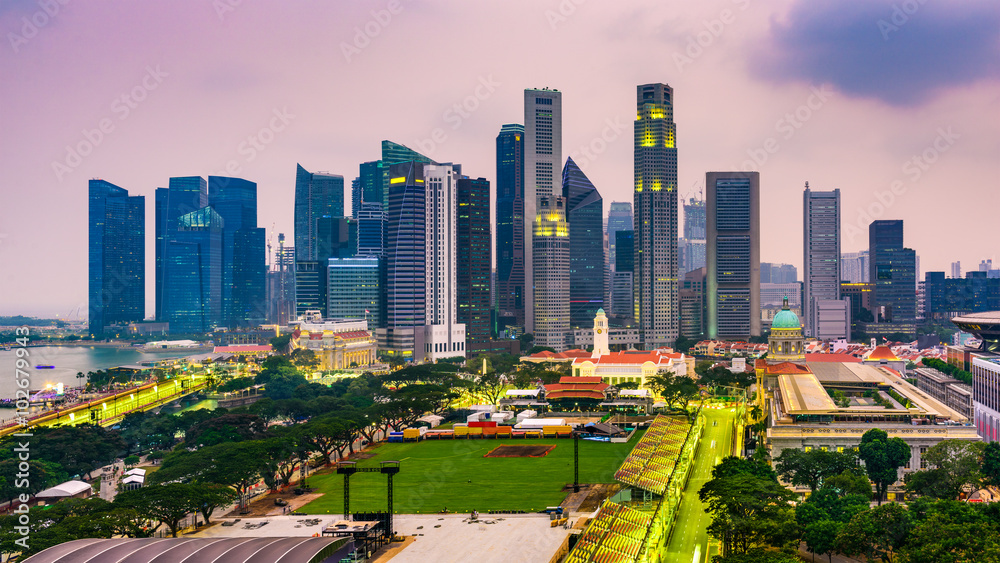 Fototapeta premium Singapore Financial District