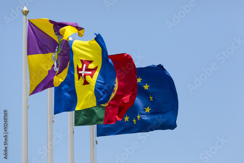  A collection of flags on the Funchal