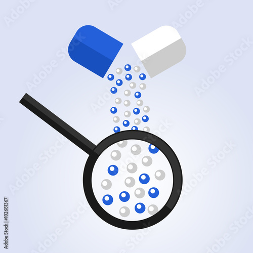 open the capsule with the granules which have fallen and rolled 