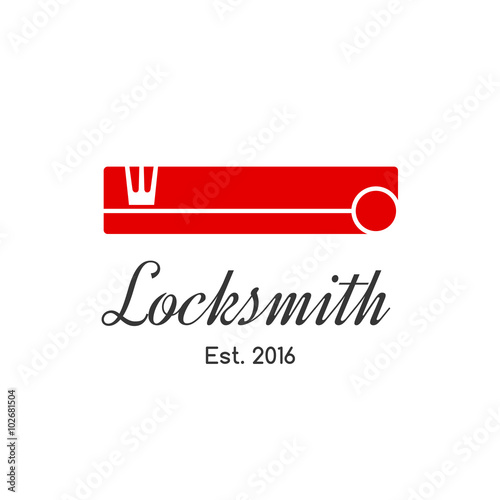 Locksmith vector logo, icon with classic key