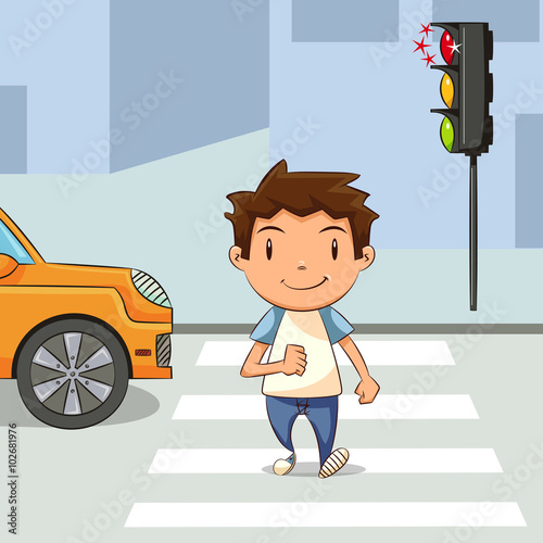 Child crossing street