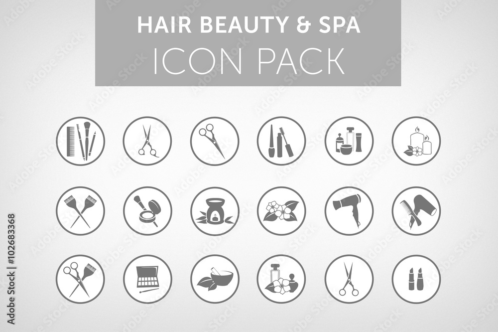 Hair beauty and spa icon set vol.1 - obrazy, fototapety, plakaty 