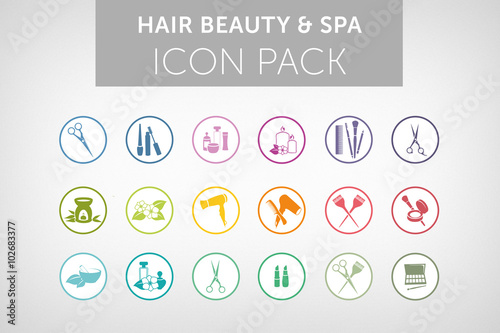 Hair beauty and spa icon set vol.2