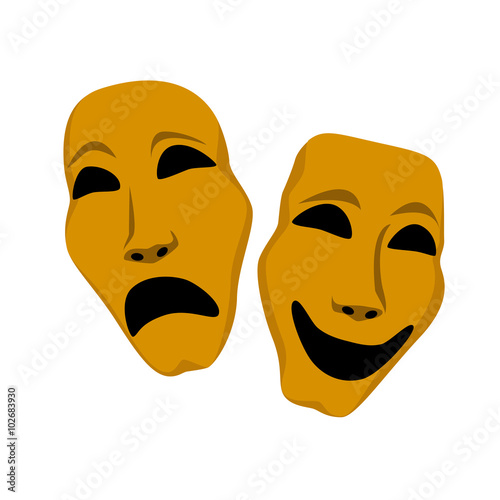 Two theater mask - sadness and laughing