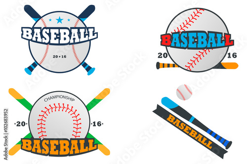 baseball logo. set of vector emblems.