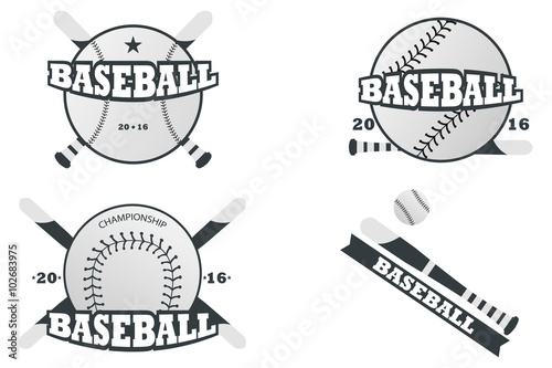 baseball logo. set of vector emblems.