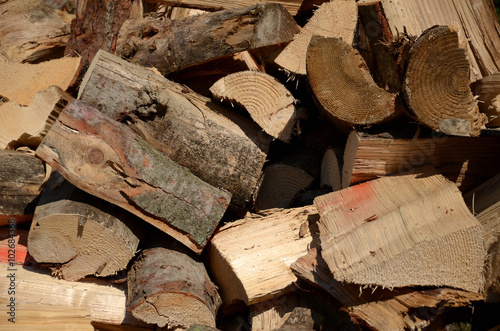 Obraz na płótnie Pile of firewood w salonie