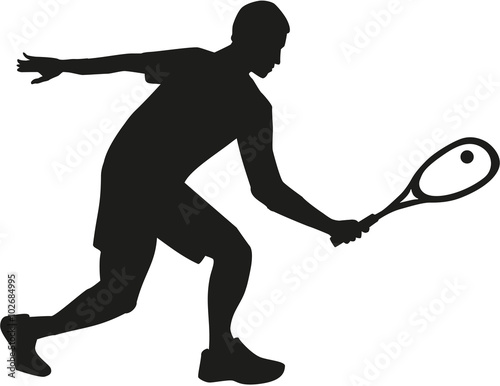 Squash player silhouette