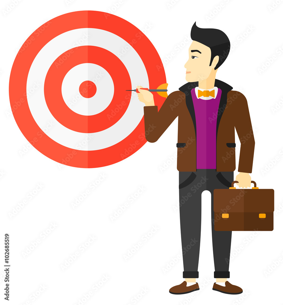 Businessman with target board. Businessman with target board.