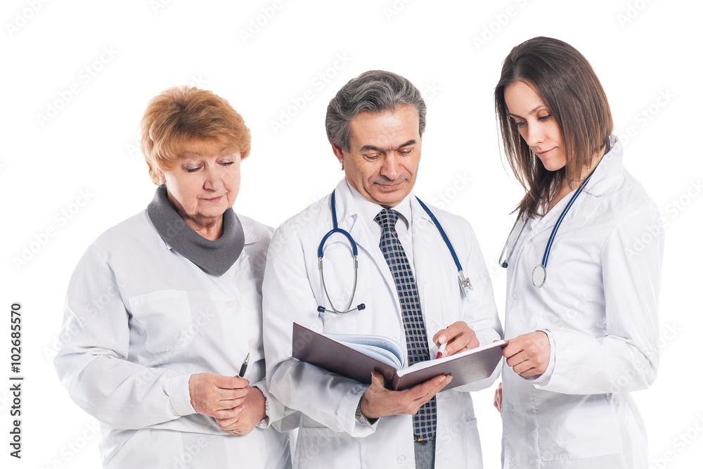 A group of professional doctors. Discussion the results of the a A group of professional doctors. Discussion the results of the a