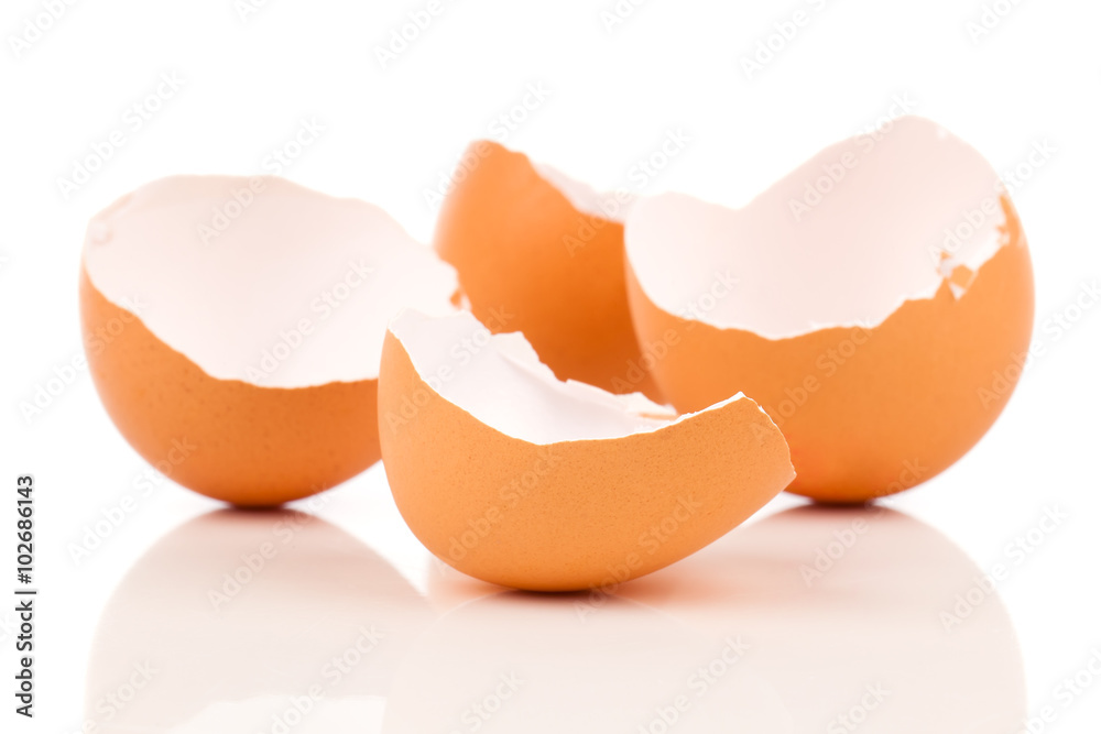 Egg shell crack isolated on white background Egg shell crack isolated on white background