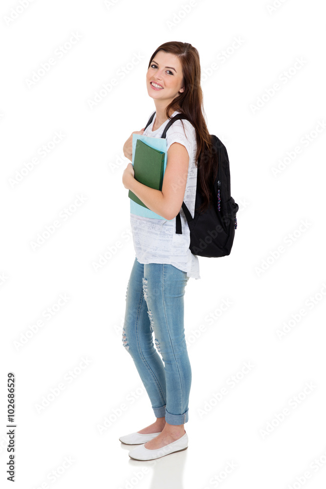 young college student looking at the camera young college student looking at the camera