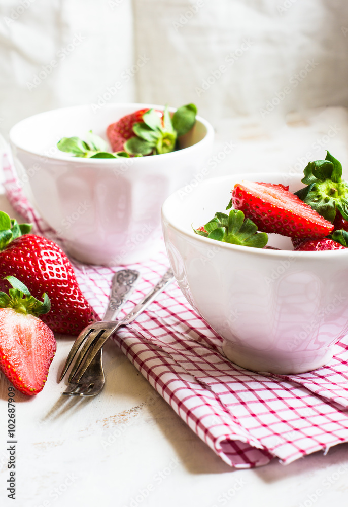 Fresh strawberries on rustic background Fresh strawberries on rustic background