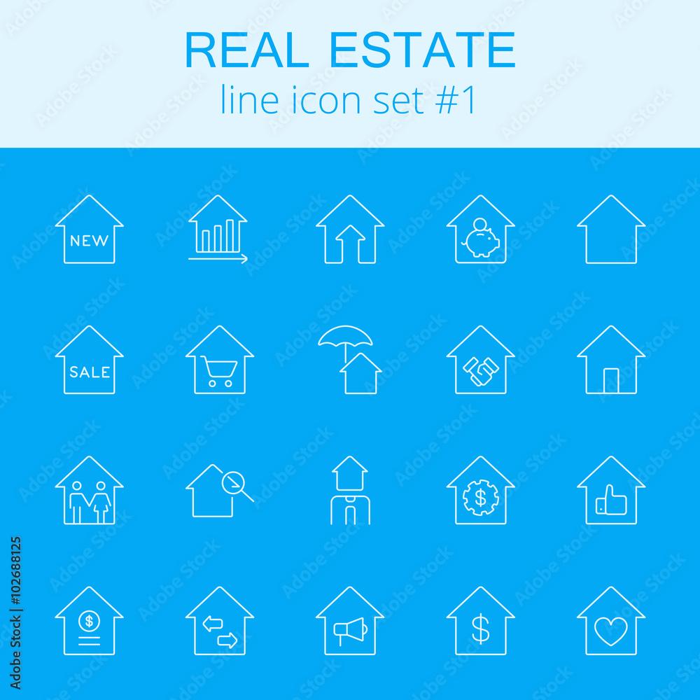 Real estate icon set.