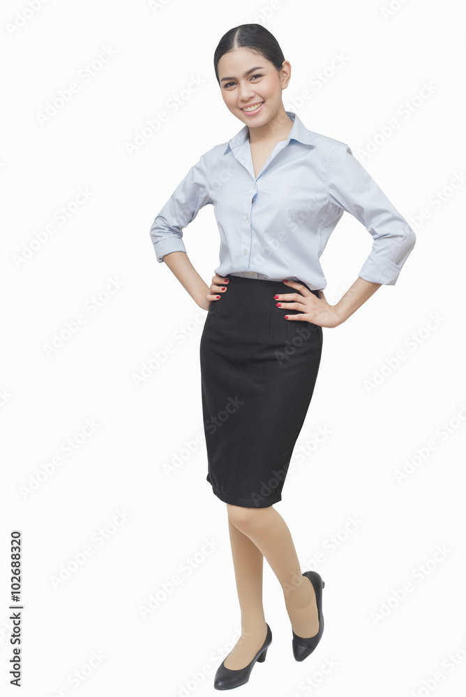 business woman smiling isolated on white background, asian beaut business woman smiling isolated on white background, asian beaut