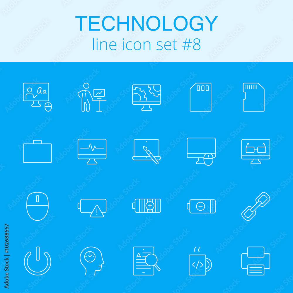 Technology icon set. Technology icon set.