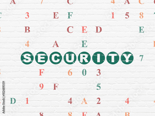 Privacy concept  Security on wall background