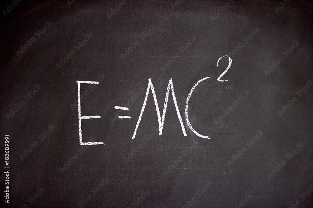Obraz premium Einstein equation on a blackboard