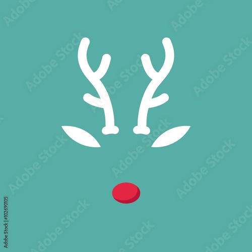 Rudolph Reindeer with red nose template
