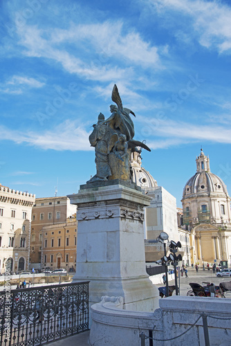 Sculpture in the Piazza Venezia Rome