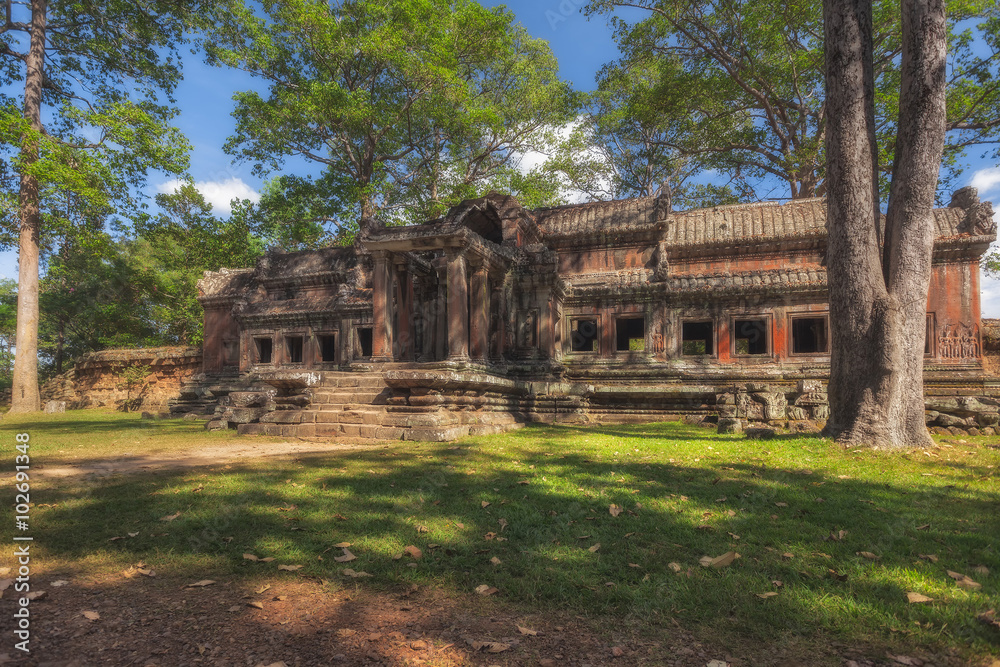 SIEM REAP, CAMBODIA. The temple complex of Angkor Wat, the ancient buildings SIEM REAP, CAMBODIA. The temple complex of Angkor Wat, the ancient buildings