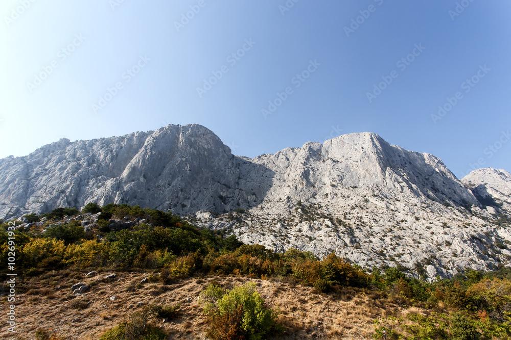 Beautiful high mountains in Crimea at summer
