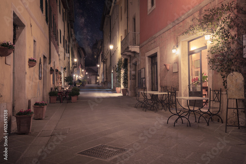 Old european city at night