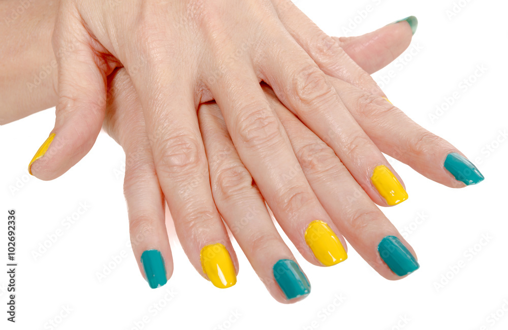 Beautiful woman hands isolated on a white background Beautiful woman hands isolated on a white background