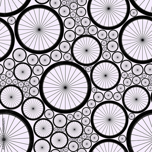 Vector seamless pattern with cycle wheels. You can use any color of background