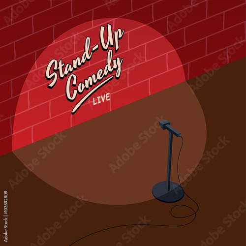 stand up comedy isometric block cartoon