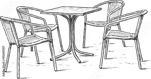 furniture in the summer cafe