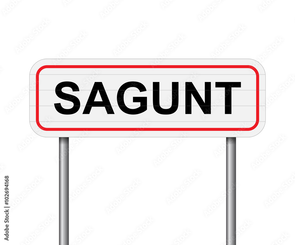 Welcome to Sagunt, Spain road sign vector Welcome to Sagunt, Spain road sign vector