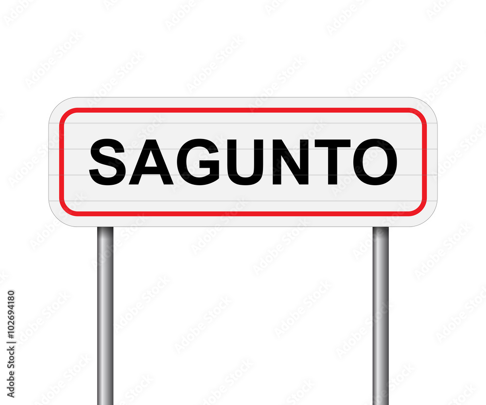Welcome to Sagunto, Spain road sign vector Welcome to Sagunto, Spain road sign vector