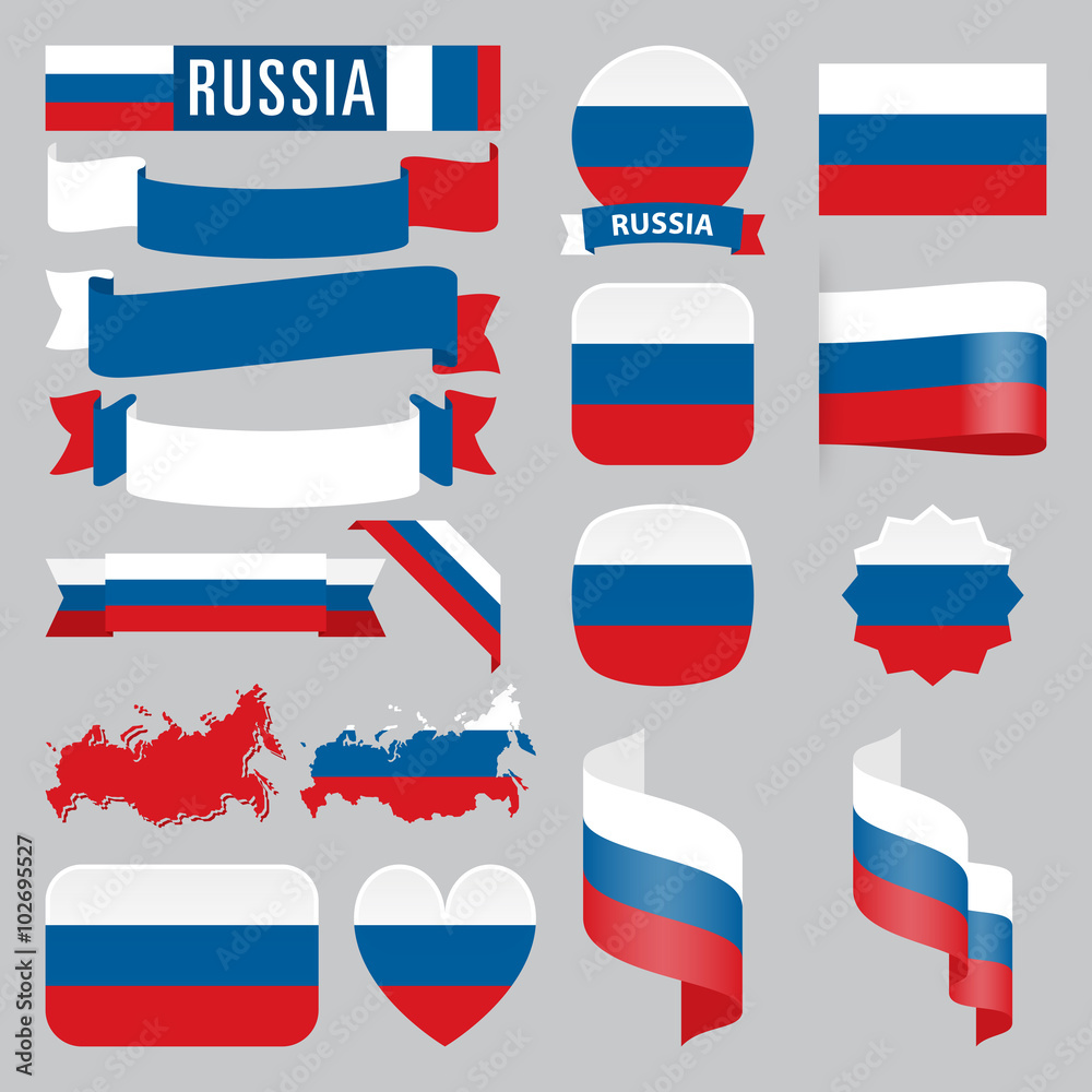 Fototapeta premium russia flags