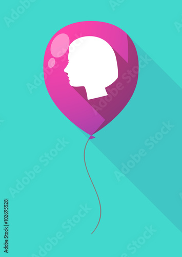 Fototapeta Naklejka Na Ścianę i Meble -  Long shadow balloon with a female head