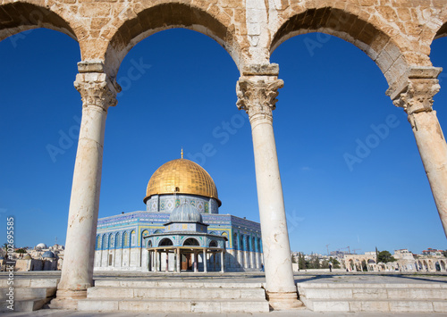 Jerusalem - Dom of Rock on the Temple Mount in the Old City.