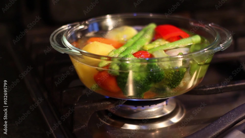 cooking vegetables in transparent glass pot cooking vegetables in transparent glass pot