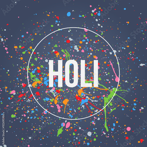 Holi Banner with Splashes of Paint