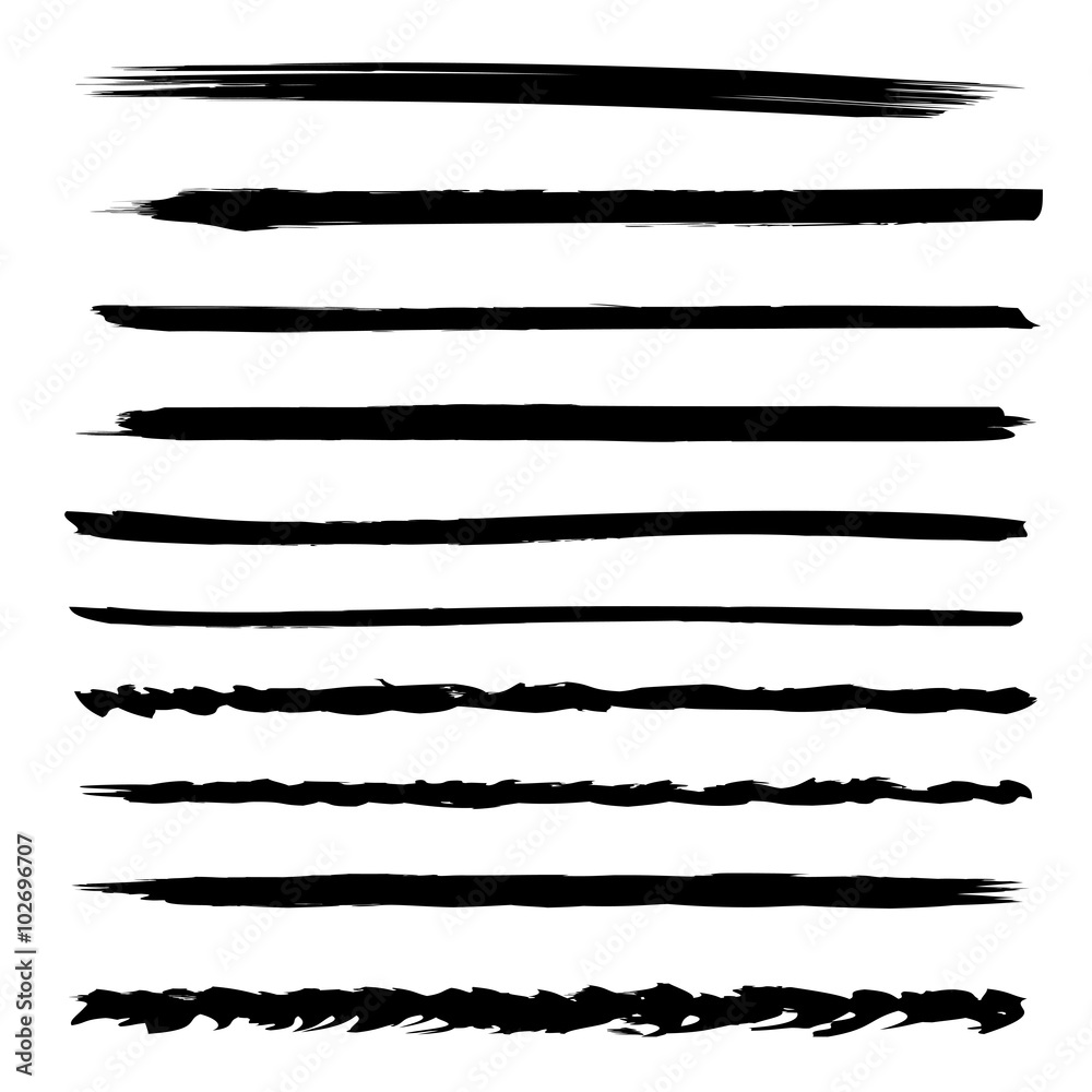 Vector collection or set of black paint hand made creative brush strokes Vector collection or set of black paint hand made creative brush strokes