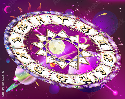 Zodiac circle in space