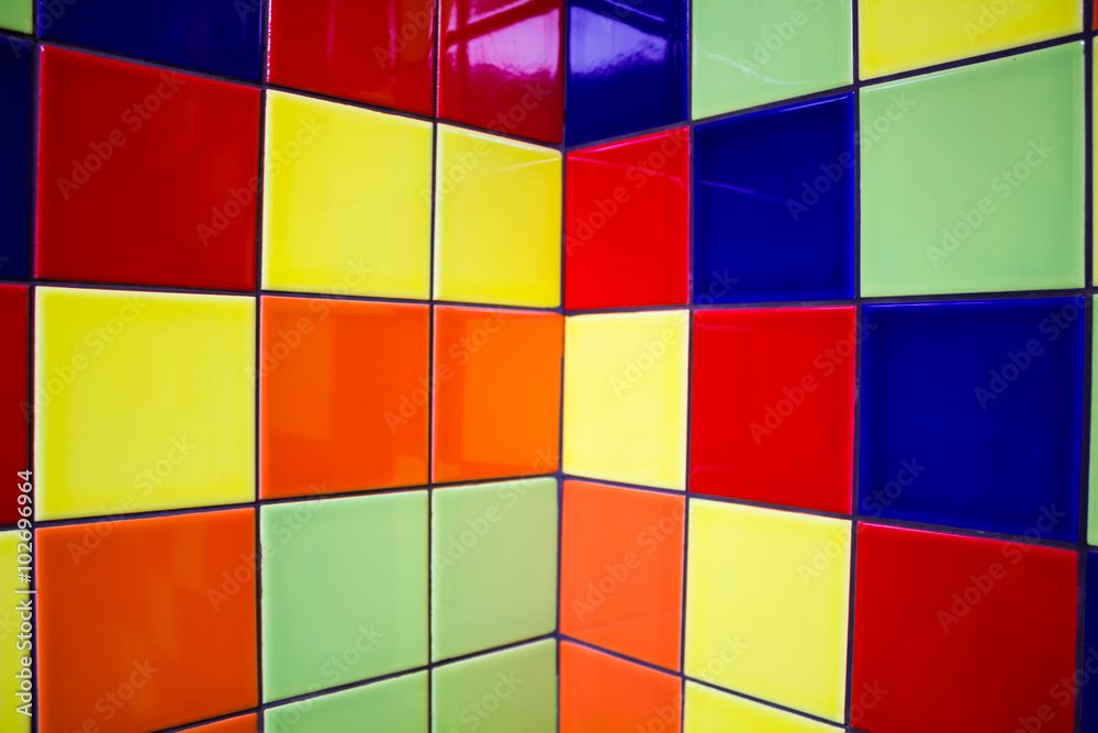 Multi-colored tiles for the background