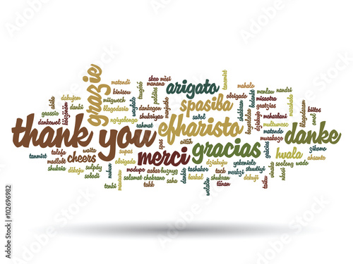 Vector conceptual thank you word cloud