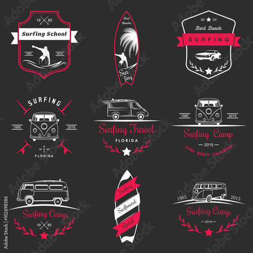 Set of Vector Surf Logo and Badges