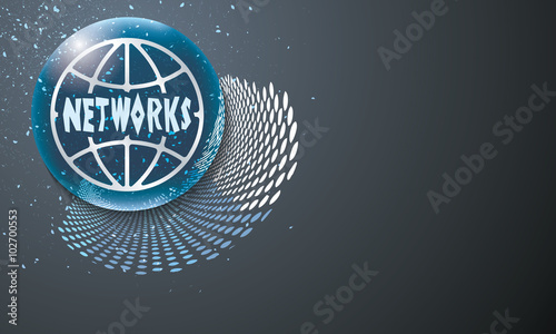 Vector abstract background with globe and networks headline