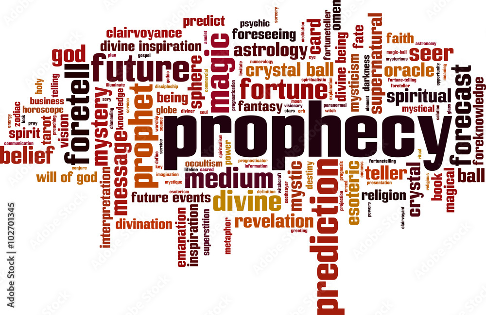 Prophecy word cloud concept. Vector illustration Prophecy word cloud concept. Vector illustration