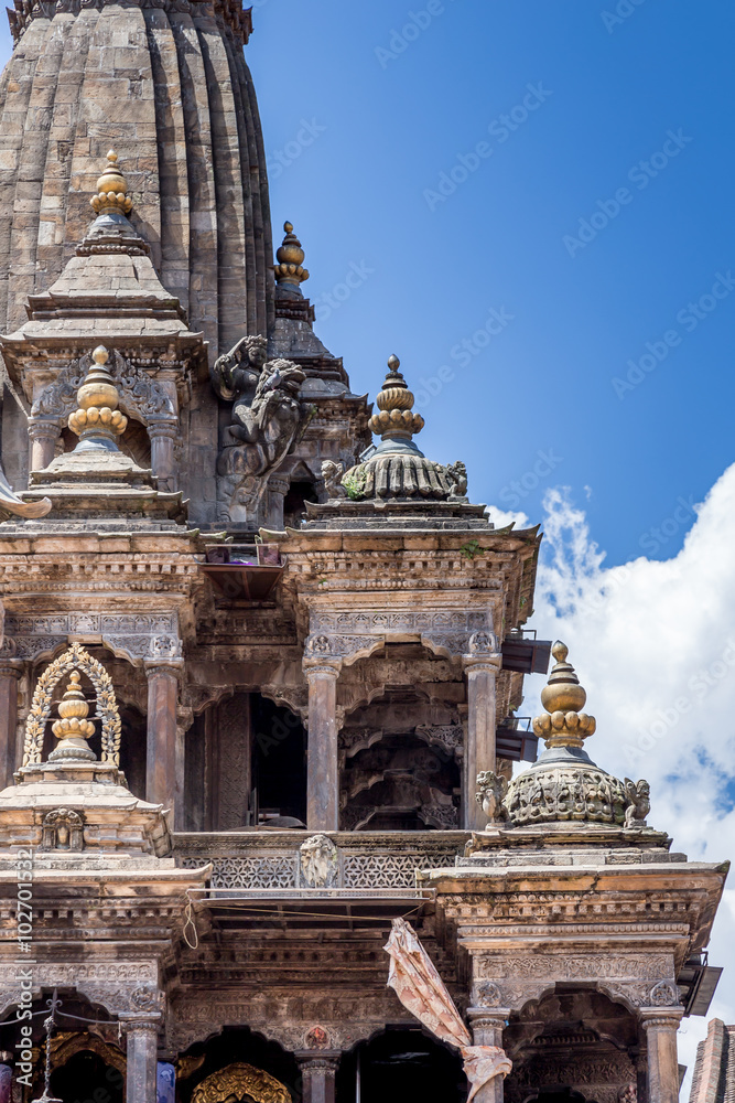 Naklejka premium The Krishna Mandir Temple is a Hindu temple located in Patan Durbar Square.