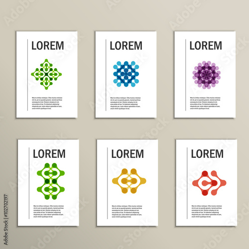 Vector brochures with abstract figures. Design pattern